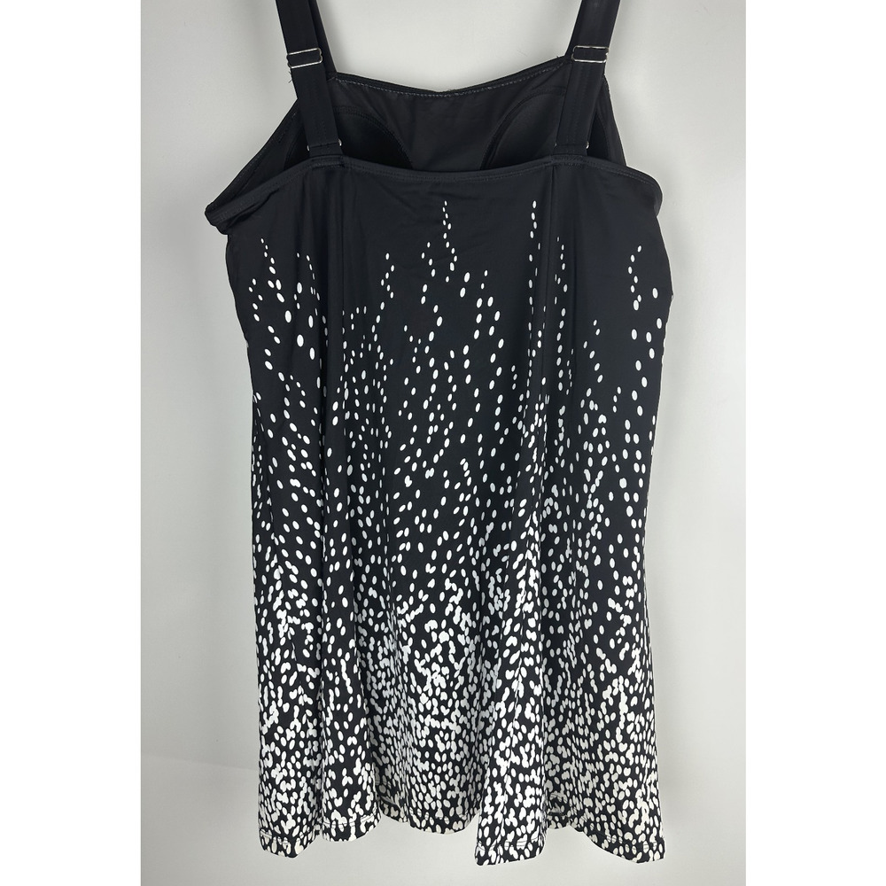NWT Swimsuits For All 1 Piece Swim Dress Black White Dot Swimdress Plus Size 18 - Picture 8 of 9